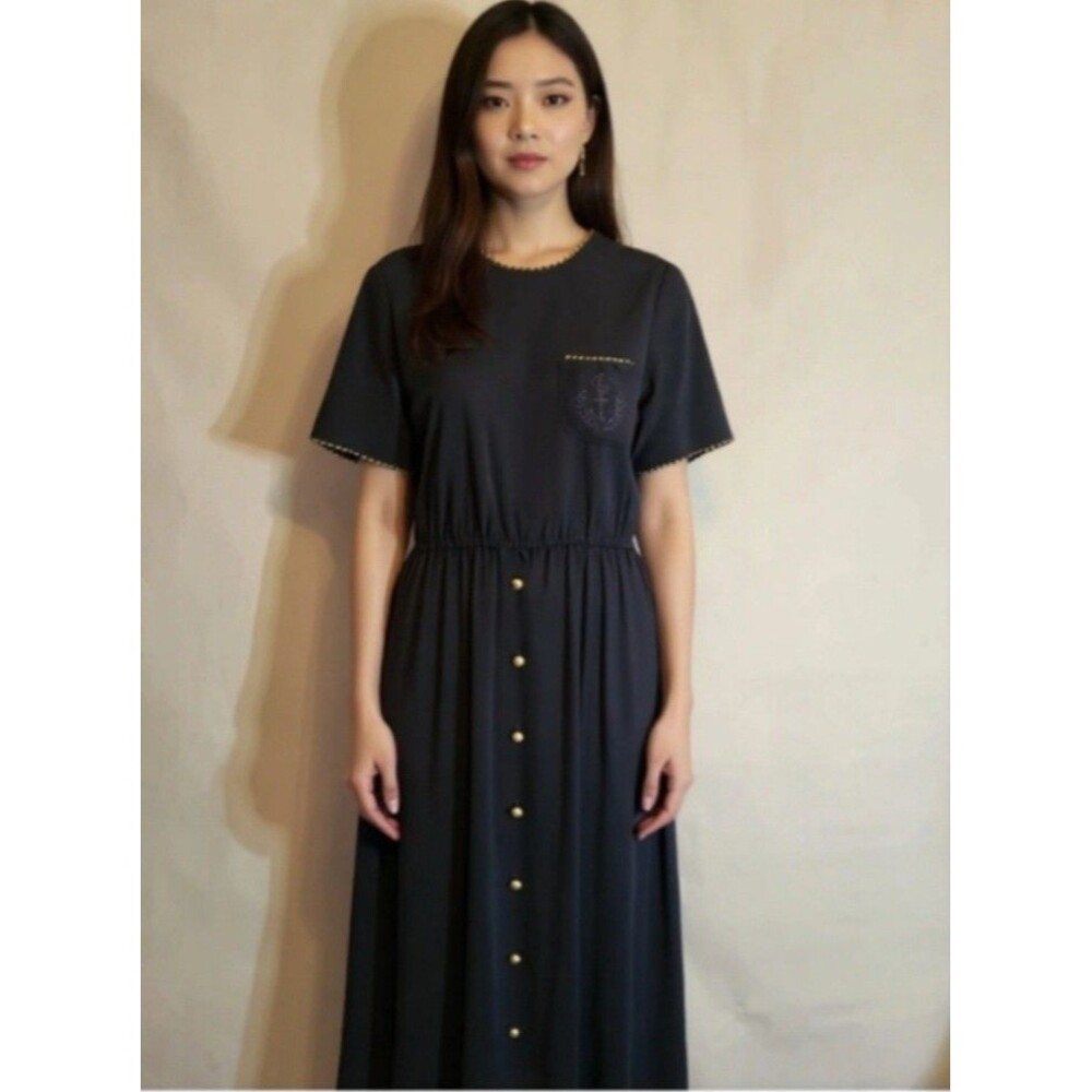 Dennis Goldsmith Dress womens  Sz 6 Vintage 90's Blue Sleeveless Long Maxi USA